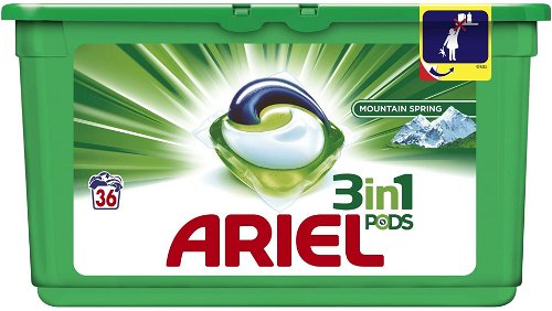 ARIEL 3in1 PODS Mountain Spring 36 capsules (36 washes) - Washing Capsules