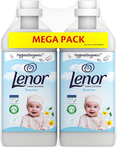 LENOR Sensitive 2 × 1.23 l (98 washes) - Fabric Softener - Main image