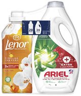 Prací gél ARIEL Extra Clean 1,7 l (34 praní) a LENOR Orchid & Vanila 0,7 l (28 praní) - Prací gel