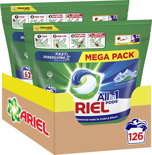 ARIEL Mountain Spring 126 pcs - Washing Capsules - Main image