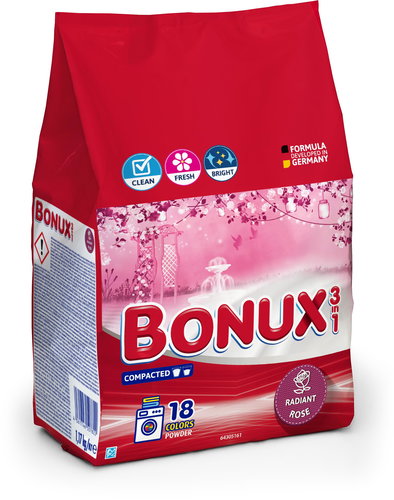 BONUX Radiant Rose 1,17 kg (18 washes) - Washing Powder - Main image