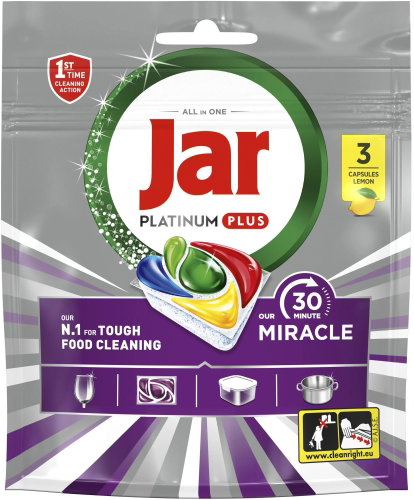 JAR Platinum Plus 30 Minute Miracle 3 pcs Main image JAR Platinum Plus 30 Minute Miracle 3 pcs - Dishwasher Tablets - Main image