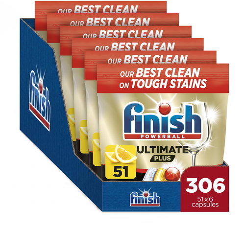 FINISH Ultimate All in 1 Plus Lemon 306 ks - Dishwasher Tablets - Main image