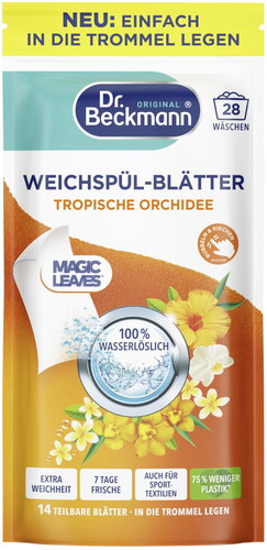 DR. BECKMANN Dryer Sheets with Fabric Softener - Tropical Orchid 62g (28 pcs) - Fabric Softener - Main image