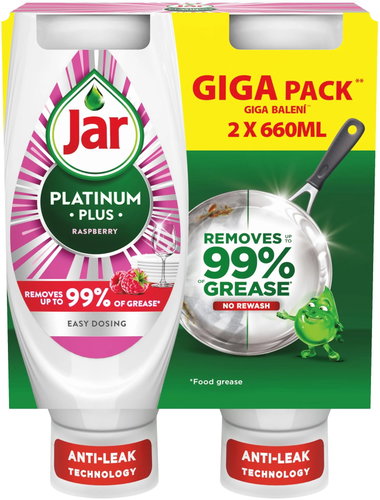 JAR Platinum Plus Raspberry 2× 660 ml Main image JAR Platinum Plus Raspberry 2× 660 ml - Dish Soap - Main image