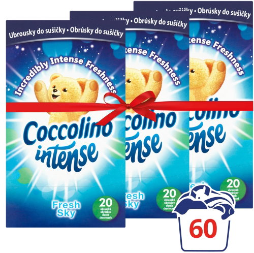COCCOLINO Intense Fresh Sky 3× 20 ks - Obrúsky do sušičky - Hlavný obrázok
