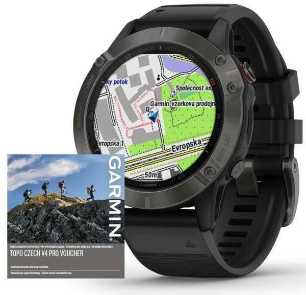 Garmin Fenix 6 Pro Sapphire Grey Black Band MAP Music Smart Watch Alza.cz