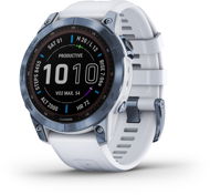 Garmin Fenix 7 Sapphire Solar Mineral Blue DLC Titanium/Whitestone Band - Smart Watch