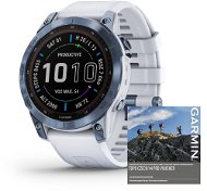 Garmin Fenix 7 Sapphire Solar Mineral Blue DLC Titanium/Whitestone Band - Smart Watch