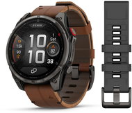 Garmin Fenix 8 Pro 47mm AMOLED Sapphire Carbon grey DLC titanium/Chestnut leather - Smart Watch