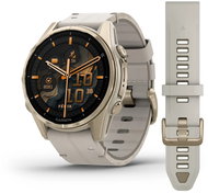 Garmin Fenix 8 43mm AMOLED Sapphire Soft Gold/Limestone leather - Smart Watch