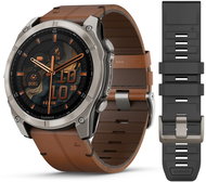Garmin Fenix 8 51mm AMOLED Sapphire Titanium/Brown leather - Smart Watch