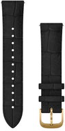 Garmin Quick Release (20 mm) leather with embossing, Black - 24K Gold PVD - Watch Strap