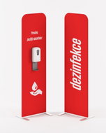 PREZENTA FLEXI RED with Contactless Dispenser for Liquid Disinfectant - Disinfection Stand