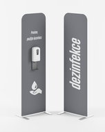 PREZENTA FLEXI GREY with Contactless Dispenser for Liquid Disinfectant - Disinfection Stand