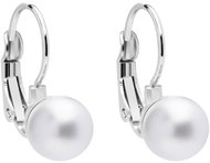 Preciosa Pearl earrings Silky Pearl with Preciosa wax pearls, white matt - Earrings