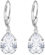 Preciosa Silver earrings Clematis with cubic zirconia, small - Earrings