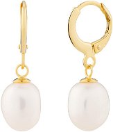 Preciosa Stříbrné náušnice Pearl Heart s říční perlou Preciosa, pozlacené - Náušnice