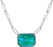Preciosa Necklace made of surgical steel Ocean with Czech crystal Preciosa, emerald - Necklace