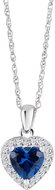 Preciosa Silver pendant with chain Velvet Heart, heart with cubic zirconia Preciosa, sapphire - Necklace
