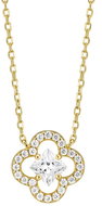Preciosa Gold plated silver Lucky Leaf necklace with cubic zirconia (Ag 925/1000; 3 g) - Necklace