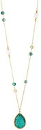 Preciosa Gold plated necklace made of surgical steel Lagoon with Czech crystal and pearls - Necklace