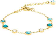 Preciosa Gold plated bracelet made of surgical steel Lagoon with Czech crystal - Bracelet