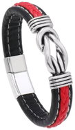 Predator Q1 Jasperstone men's bracelet black-red 22 cm - Bracelet