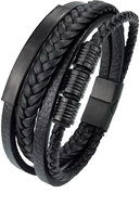 Predator Q1 Snowfall men's bracelet black 21 cm - Bracelet