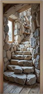 Predator Q1 Self-adhesive 2D photo wallpaper for door, rustic style stone stairs, window - Self-Adhesive Wallpaper