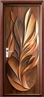 Predator Q1 Self-adhesive 2D wallpaper for doors, with sculptural curves - Self-Adhesive Wallpaper