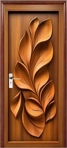 Predator Q1 Self-adhesive 2D wallpaper for doors, with sculptural leaves - Self-Adhesive Wallpaper - Main image