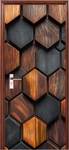 Predator Q1 Self-adhesive 2D wallpaper for doors, geometric shapes - Self-Adhesive Wallpaper - Main image
