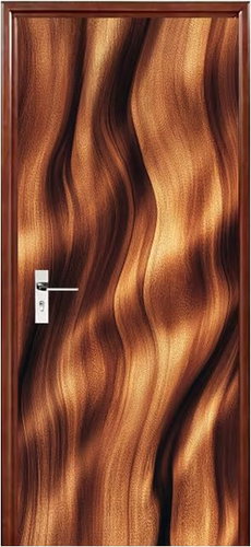 Predator Q1 Self-adhesive 2D wallpaper for doors, with brown gold wavy pattern - Self-Adhesive Wallpaper - Main image