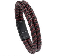 Predator Q1 Leather bracelet black and red AL19356-30 23 cm - Bracelet