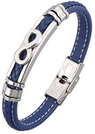 Predator Q1 Elegant leather bracelet infinity blue - Bracelet