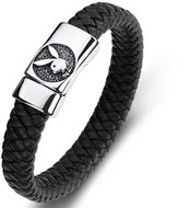 Predator Q1 Playboy Elegant leather bracelet 21 cm black - Bracelet