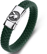 Predator Q1 Playboy Elegant leather bracelet 23 cm green - Bracelet