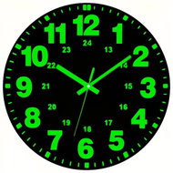 Predator Q1 Moderní fosforové nástěnné hodiny černé, 25 cm × 25 cm - Wall Clock