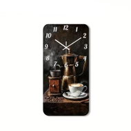 Predator Q1 Nástěnné hodiny s designem retro kávovaru a šálku 58 cm × 29 cm - Wall Clock