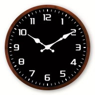 Predator Q1 Nástěnné hodiny - mnimalistický černobílý design, černé 30 cm × 30 cm - Wall Clock