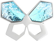 Preciosa Ocelová brož Auria, motýl s českým křišťálem Preciosa, mačkaný kámen - Brooch