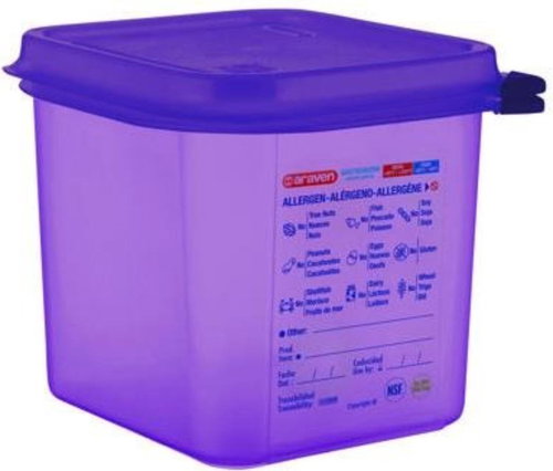 ARAVEN PP GN 1/6 2.6 l, purple, airtight, anti-allergenic Main image ARAVEN PP GN 1/6 2.6 l, purple, airtight, anti-allergenic - Gastro Container - Main image