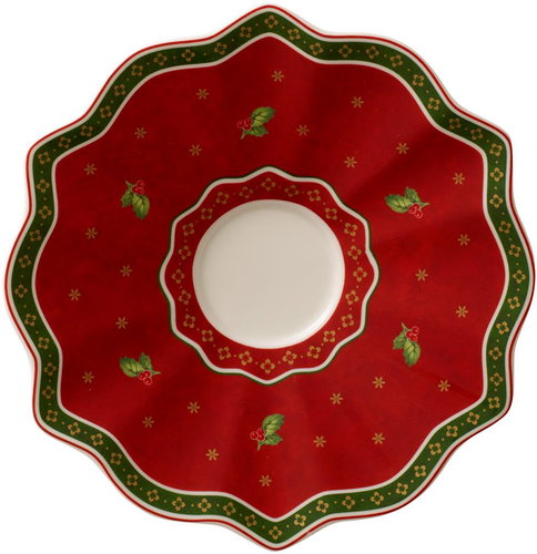 Villeroy & Boch Christmas saucer Toy's Delight for coffee or tea cup, red - Saucer - Main image
