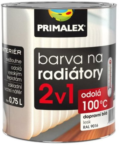 Primalex Radiator 2in1 Gloss 9016 white 0,75 l - Metal Paint - Main image