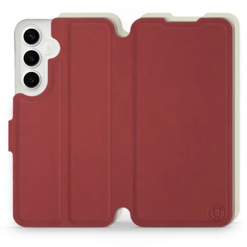 Mobiwear Soft Touch flip pro Samsung Galaxy S24 Plus - Cihlové & Béžové - Phone Case - Main image
