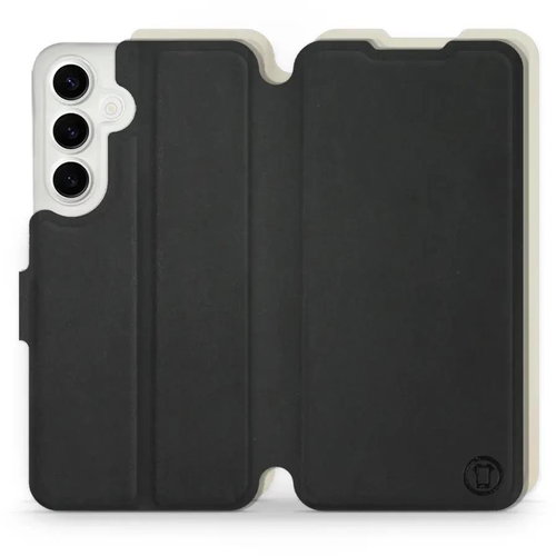 Mobiwear Soft Touch flip pro Samsung Galaxy S24 Plus - Černé & Béžové - Phone Case - Main image