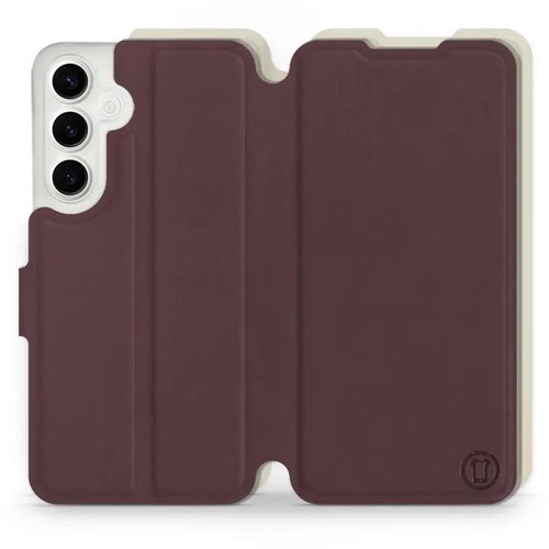 Mobiwear Soft Touch flip pro Samsung Galaxy S24 Plus - Bordové & Béžové - Phone Case - Main image