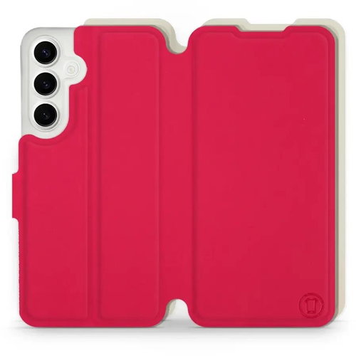 Mobiwear Soft Touch flip pro Samsung Galaxy S24 Plus - Rudé & Béžové - Phone Case - Main image