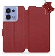 Kožené Mobiwear flip pro Xiaomi Redmi Note 13 4G - Tmavě červené - L_DRS - Puzdro na mobil